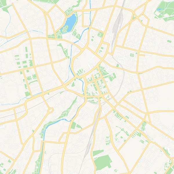 켐니츠, 독일 인쇄 가능한 지도 — 스톡 벡터