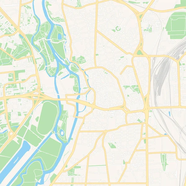 Halle (Saale), Alemania mapa imprimible — Vector de stock