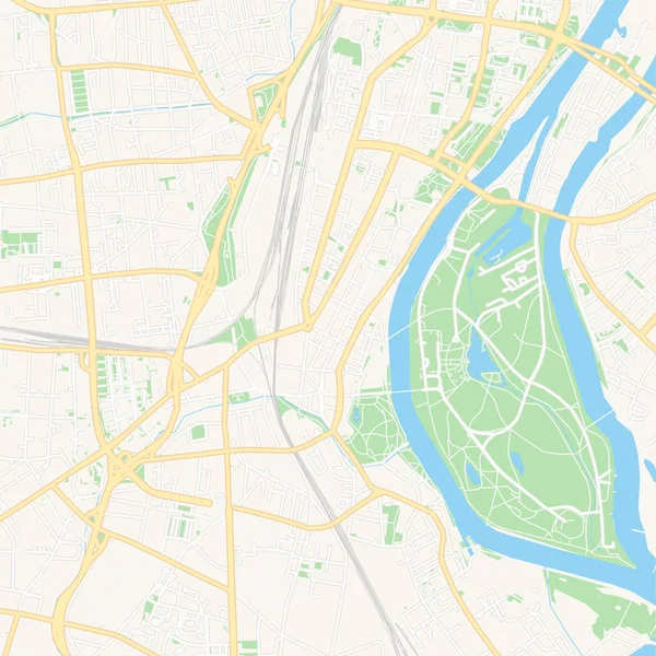 Magdeburg, Németország nyomtatható Térkép — Stock Vector