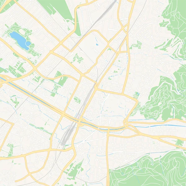 Freiburg im Breisgau, Almanya yazdırılabilir harita — Stok Vektör