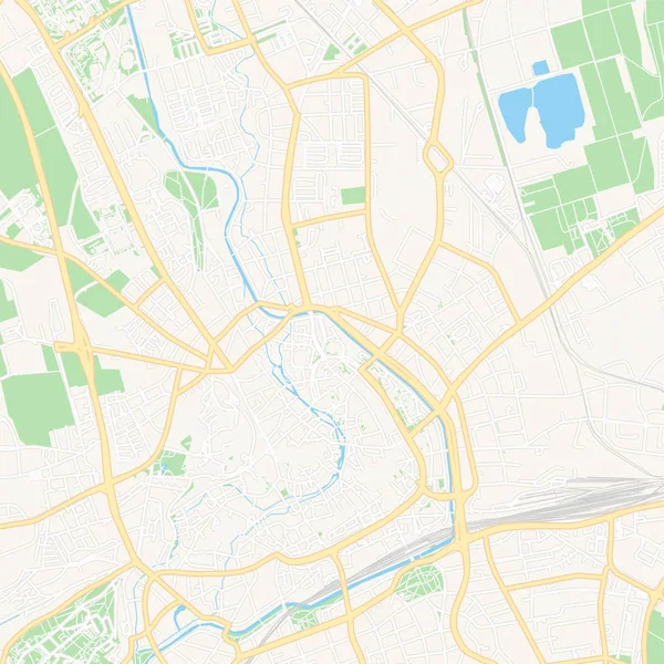 Erfurt, Niemcy mapa do druku — Wektor stockowy