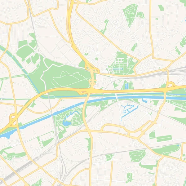 Oberhausen, Alemania mapa imprimible — Vector de stock