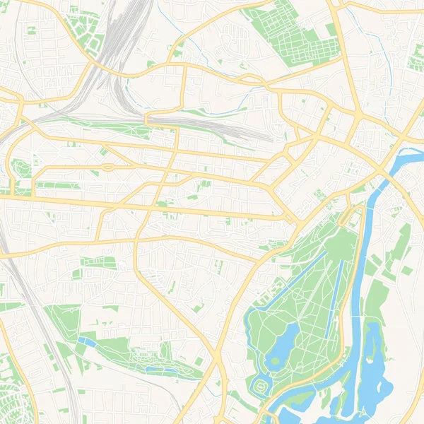 Kassel, Alemania mapa imprimible — Archivo Imágenes Vectoriales