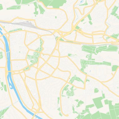 Wurzburg, Almanya basılabilir harita
