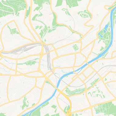 Ulm, Almanya yazdırılabilir harita