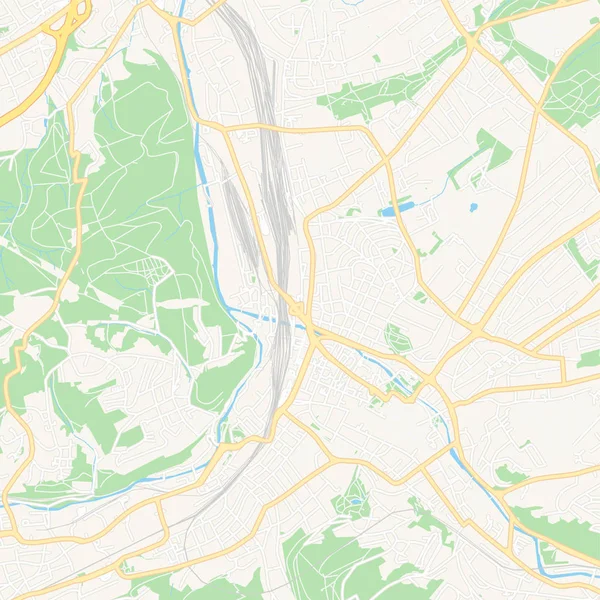 Hagen, Alemania mapa imprimible — Vector de stock