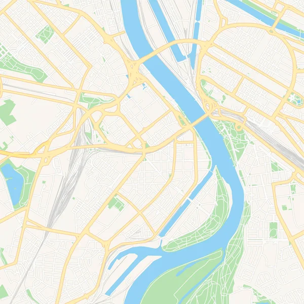 Ludwigshafen am Rhein, Germany printable map — Stock Vector