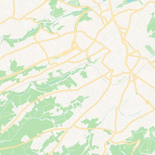 Solingen, Tyskland utskrivbar karta — Stock vektor