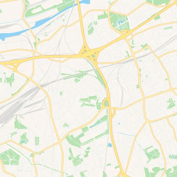 ヘルネ, ドイツ 印刷可能な地図 — ストックベクタ