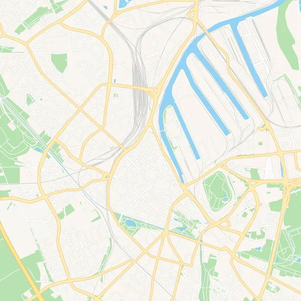 Neuss, Niemcy mapa do druku — Wektor stockowy