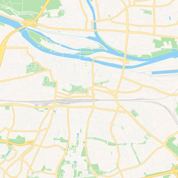 레겐스부르크, 독일 인쇄 가능한 지도 — 스톡 벡터