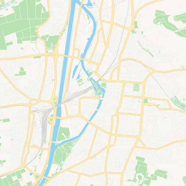 Heilbronn, Německo Tisknutelná mapa — Stockový vektor