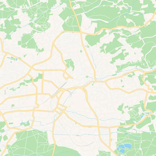 Bergisch Gladbach, Tyskland utskrivbar karta — Stock vektor