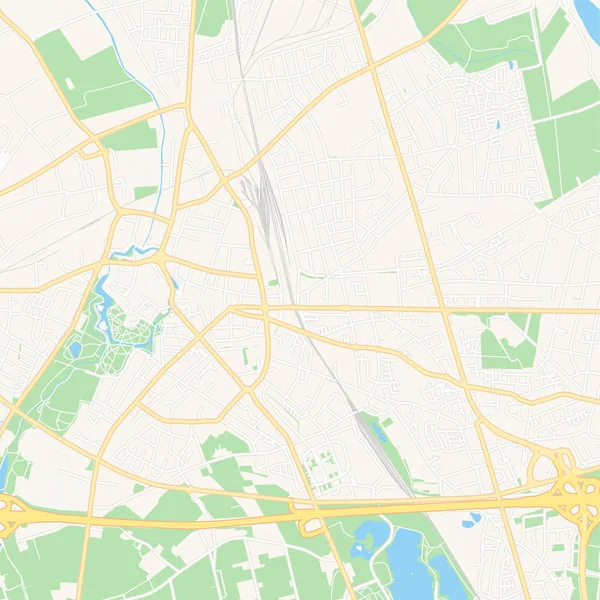 Moers, ドイツ 印刷可能な地図 — ストックベクタ