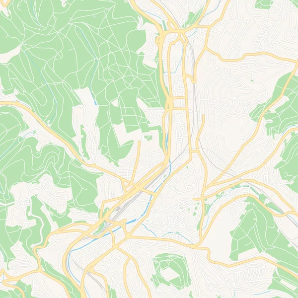 Siegen, Duitsland afdrukbare kaart — Stockvector