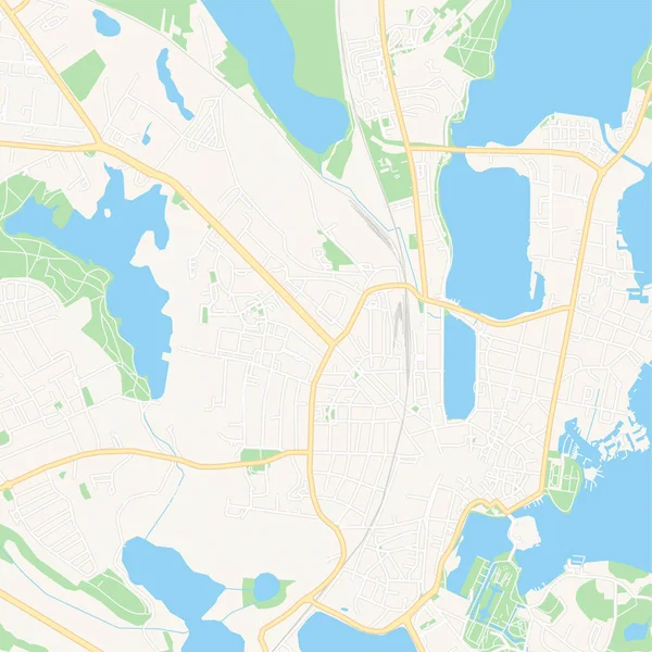Schwerin, Duitsland afdrukbare kaart — Stockvector
