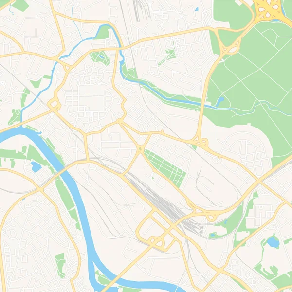 ハナウ, ドイツ 印刷可能な地図 — ストックベクタ