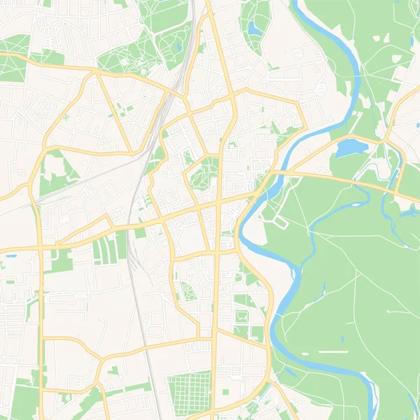 德绍-罗斯劳， 德国 可打印地图 — 图库矢量图片