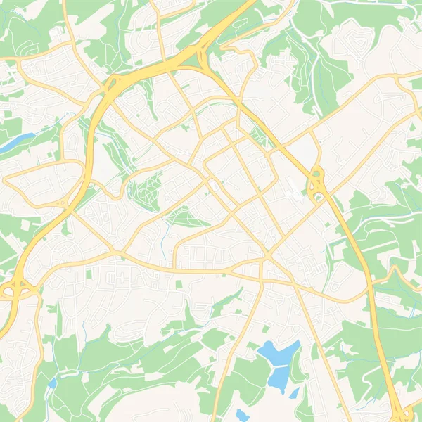 Mappa stampabile di Velbert, Germania — Vettoriale Stock