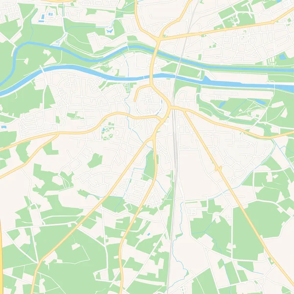 Dorsten, Germania mappa stampabile — Vettoriale Stock