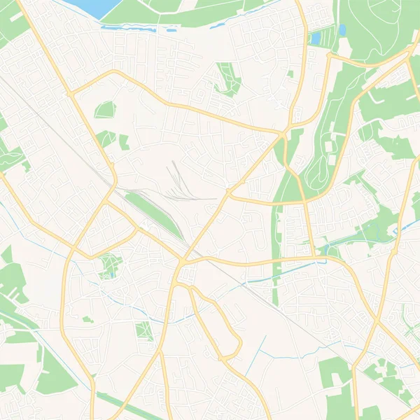 Dinslaken, Duitsland afdrukbare kaart — Stockvector