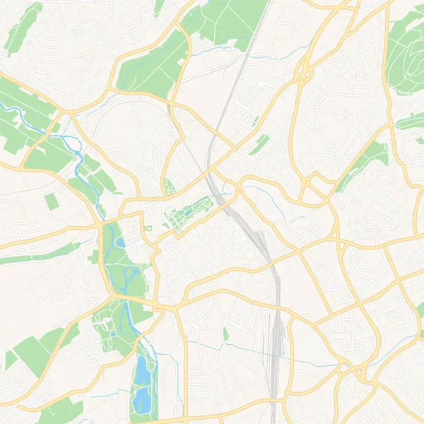 Fulda, Alemania mapa imprimible — Vector de stock