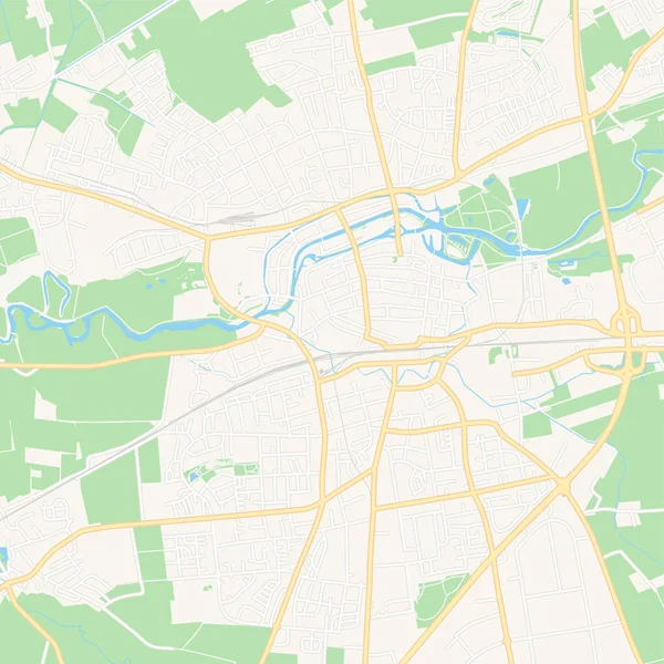 Lippstadt, Almanya yazdırılabilir harita — Stok Vektör