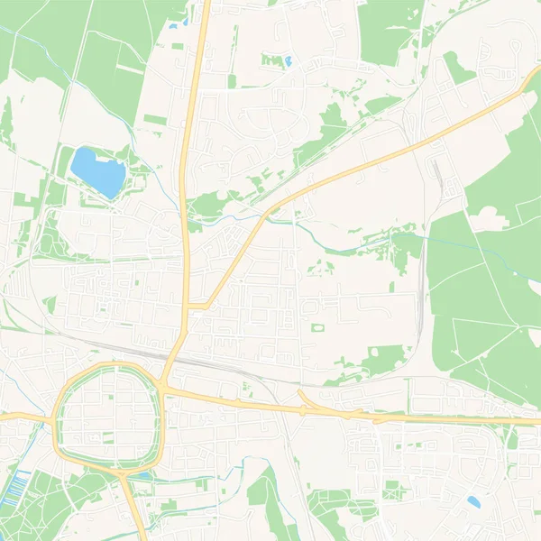 Neubrandenburg, Germania mappa stampabile — Vettoriale Stock
