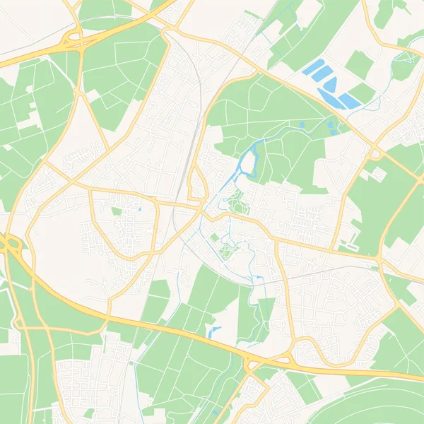 Grevenbroich, Germania mappa stampabile — Vettoriale Stock