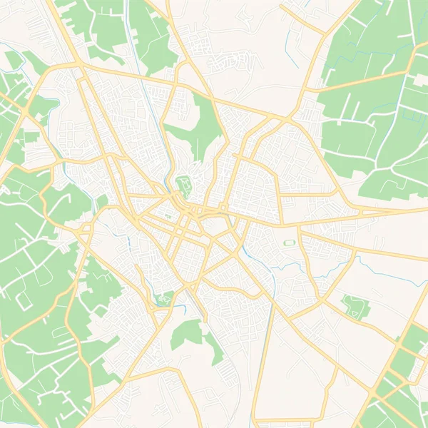 Trikala, Grecia mapa imprimible — Vector de stock