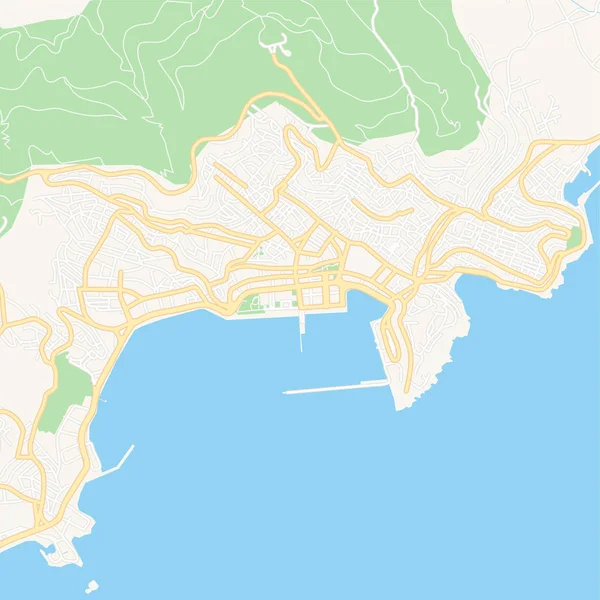 Kavala, Grecia mapa imprimible — Vector de stock