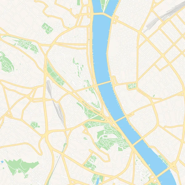 Budapest, Hungría mapa imprimible — Vector de stock