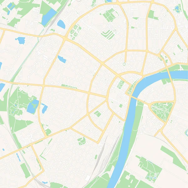 Szeged, Hungría mapa imprimible — Vector de stock