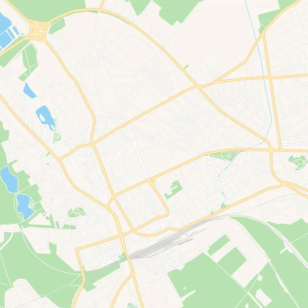 Szekesfehervar, Hongarije afdrukbare kaart — Stockvector