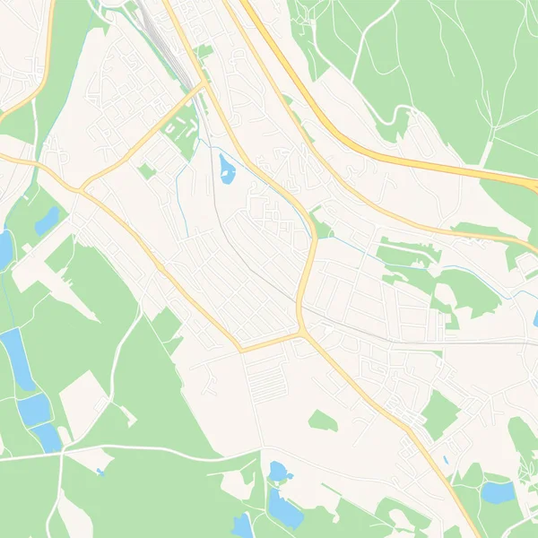 Tatabanya, Hongarije afdrukbare kaart — Stockvector
