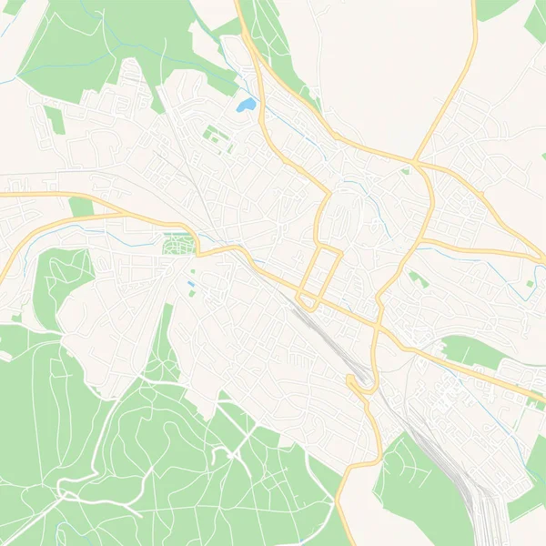 Sopron, Ungern utskrivbar karta — Stock vektor