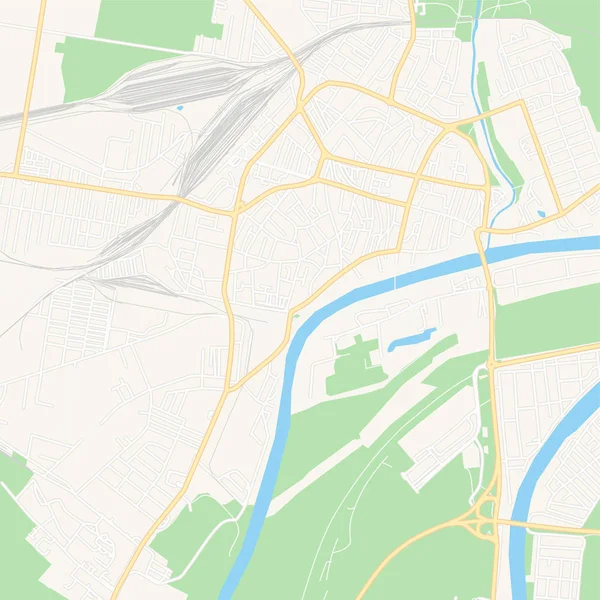 Szolnok, Maďarsko – tištěná mapa — Stockový vektor