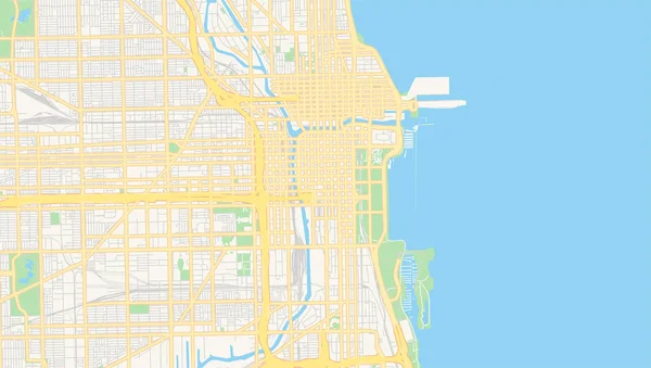 Mapa vetorial vazio de Chicago, Illinois, EUA — Vetor de Stock