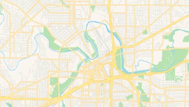 Fort Worth boş vektör haritası, Teksas, Abd