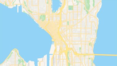 Seattle, Washington, Abd'nin boş vektör haritası