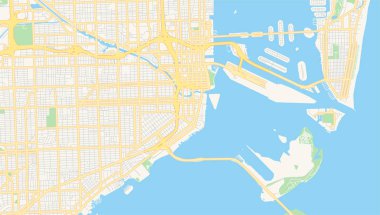 Miami, Florida, Abd'nin boş vektör haritası