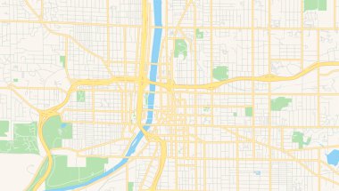 Grand Rapids boş vektör haritası, Michigan, Abd