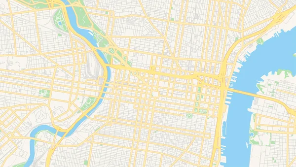 フィラデルフィア、ペンシルバニア州、アメリカ合衆国の空のベクトルマップ — ストックベクタ