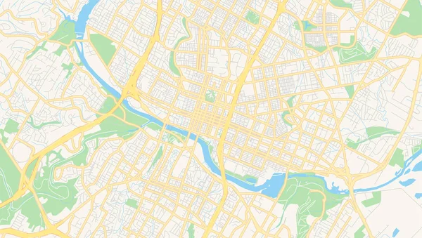 Prázdná Vektorová mapa Austin, Texas, USA — Stockový vektor