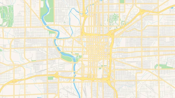 Mapa vetorial vazio de Indianapolis, Indiana, EUA — Vetor de Stock