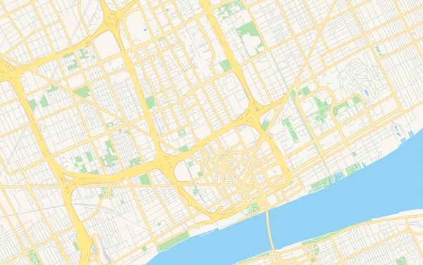 Empty vector map of Detroit, Michigan, USA — Stock Vector