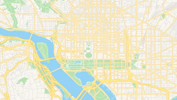 Mappa vettoriale vuota di Washington, D.C., USA — Vettoriale Stock