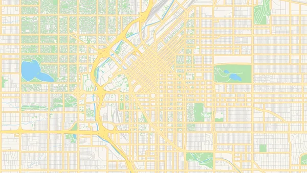 Tom vektor karta över Denver, Colorado, USA — Stock vektor
