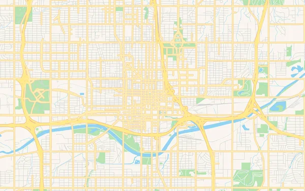 Виртуальная карта Оклахома-Сити, Оклахома, США — стоковый вектор