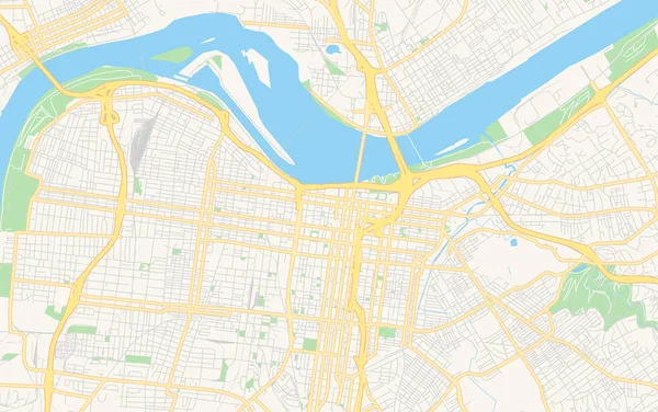 Порожня Векторна карта Луїсвіллі, штат Кентуккі, США — стоковий вектор
